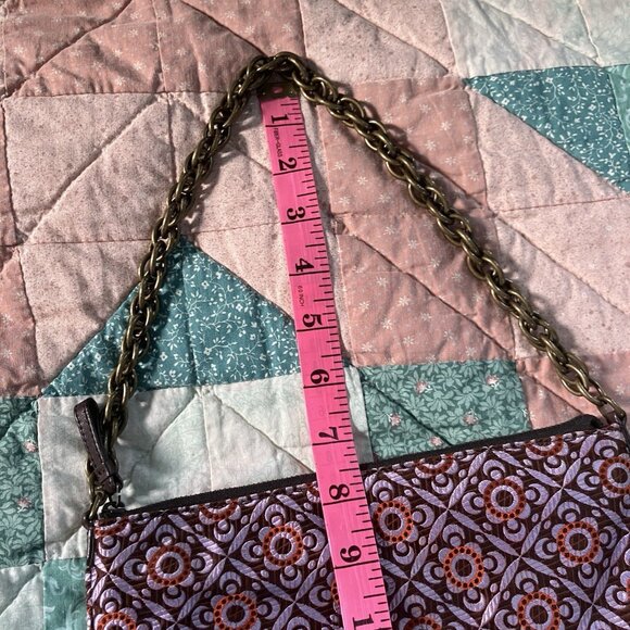 J. Crew Silk Handbag Womens Purple Floral Mini Y2K Shoulder Purse - Picture 7 of 7